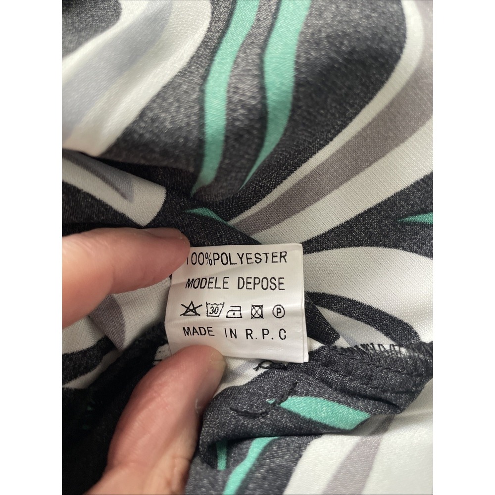 Amy & Clo Womens Pants Sz S NWT Lightweight Wide Leg Sheer Black White Green - Picture 5 of 8
